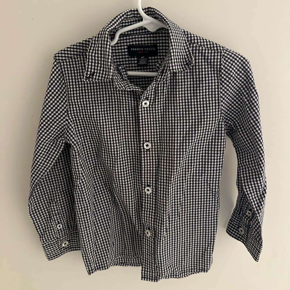 French Toast | Black and White Gingham Shirt for Boys